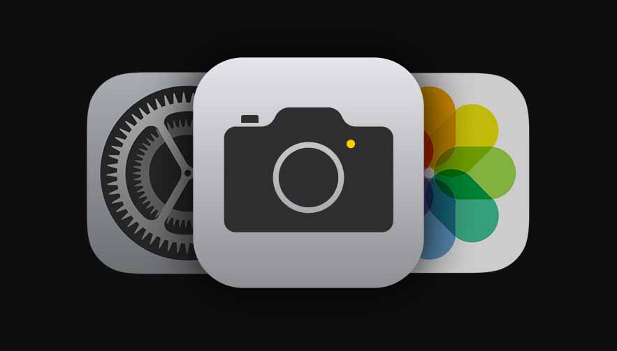 Man sieht die iPhone Kamera App, iPhone Einstellungen und iPhone Fotos App auf meiner Landing Page zum iPhone Fotografie lernen